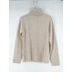 Pull col roulé-Beige