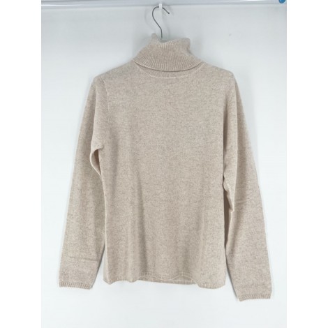 Pull col roulé-Beige